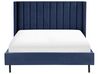 Velvet EU Double Size Bed Navy Blue VILLETTE_832606