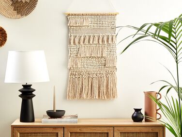 Cotton Macramé Wall Hanging Beige GUJRAT