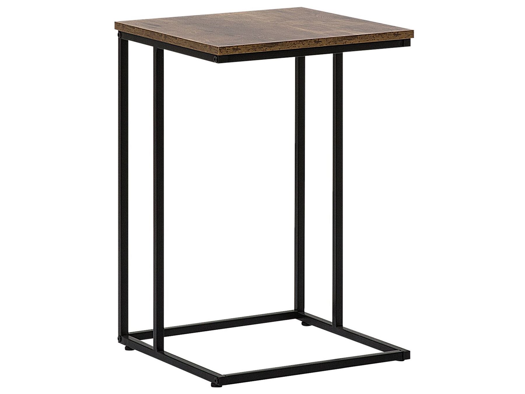 Tavolino legno scuro e metallo nero 40 x 40 cm TROY_757180