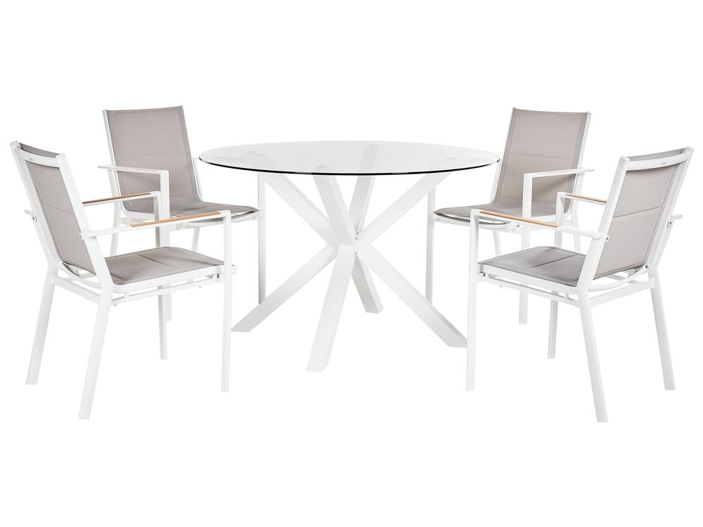 Garden Dining Set 4 Seater MALETTO/BUSSETO Metal White