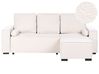 Sofá-cama de canto 3 lugares EDANE com arrumação Bouclé Branco creme à esquerda