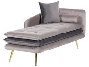 Right-Hand Chaise Longue GONESSE Velvet Taupe_941106