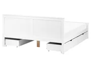 Bed with 4 Drawers SABRAN Pine Wood White 160 x 200 cm (EU King Size)_1061306