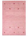 Gabbeh Teppich Wolle rosa 160 x 230 cm Tiermuster Hochflor YULAFI_870295