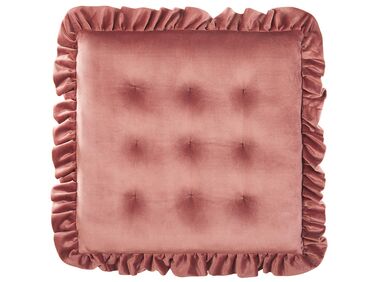 Square Velvet Seat Cushion 40 x 40 cm Pink KALANCHOE Beliani