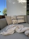 Coperta cotone beige chiaro e bianco 130 x 160 cm TILMI_843572