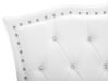 Bílá kožená postel s úložištěm Chesterfield 140x200 cm METZ_676814