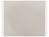 Tagesdecke Baumwolle taupe mit Fransen 200 x 220 cm geometrisches Muster TOUTLI_917969