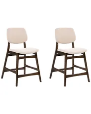 Set di 2 sedie alte ELAINE Bouclé Marrone/Beige chiaro_1060270