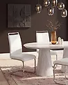 Conjunto de 2 sillas de comedor GREEDIN Piel sintética Blanco