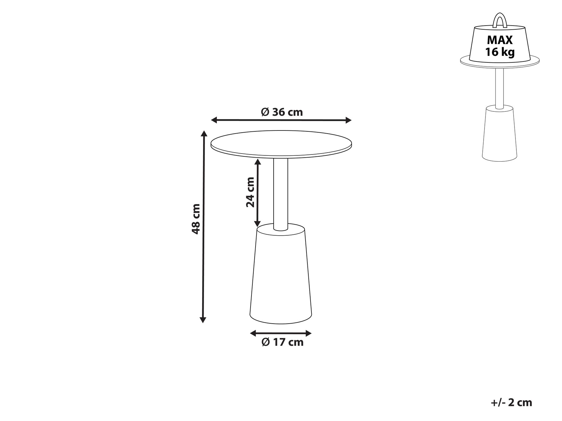 Metal Side Table Gold and Black TANAMI_854382