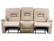 Manual Recliner Sofa 3 Seater BERGEN Fabric Beige_1064884