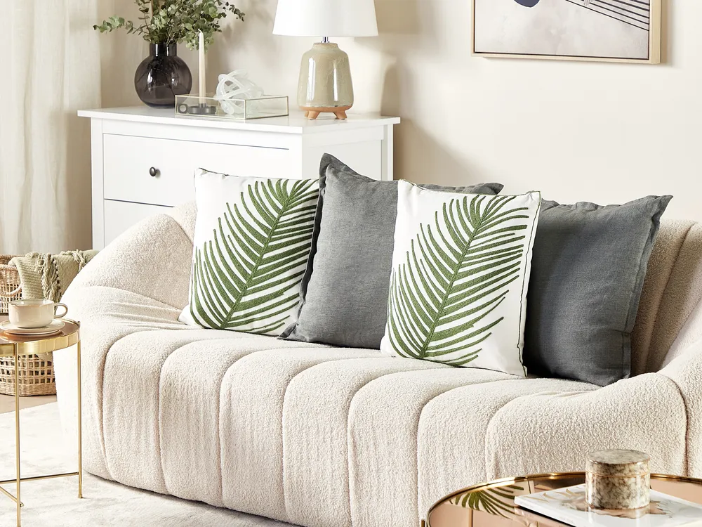 Set of Decorative Cushions AZAMI Cotton 45 x 45 cm Dark Green