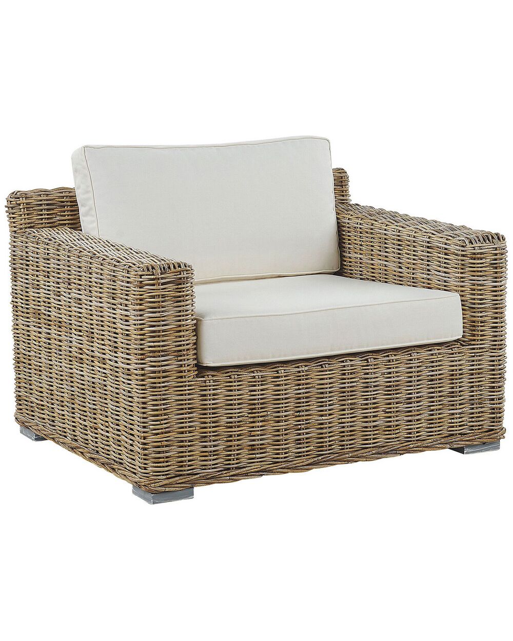 Rattan Garden Armchair Light Brown ARDEA Beliani