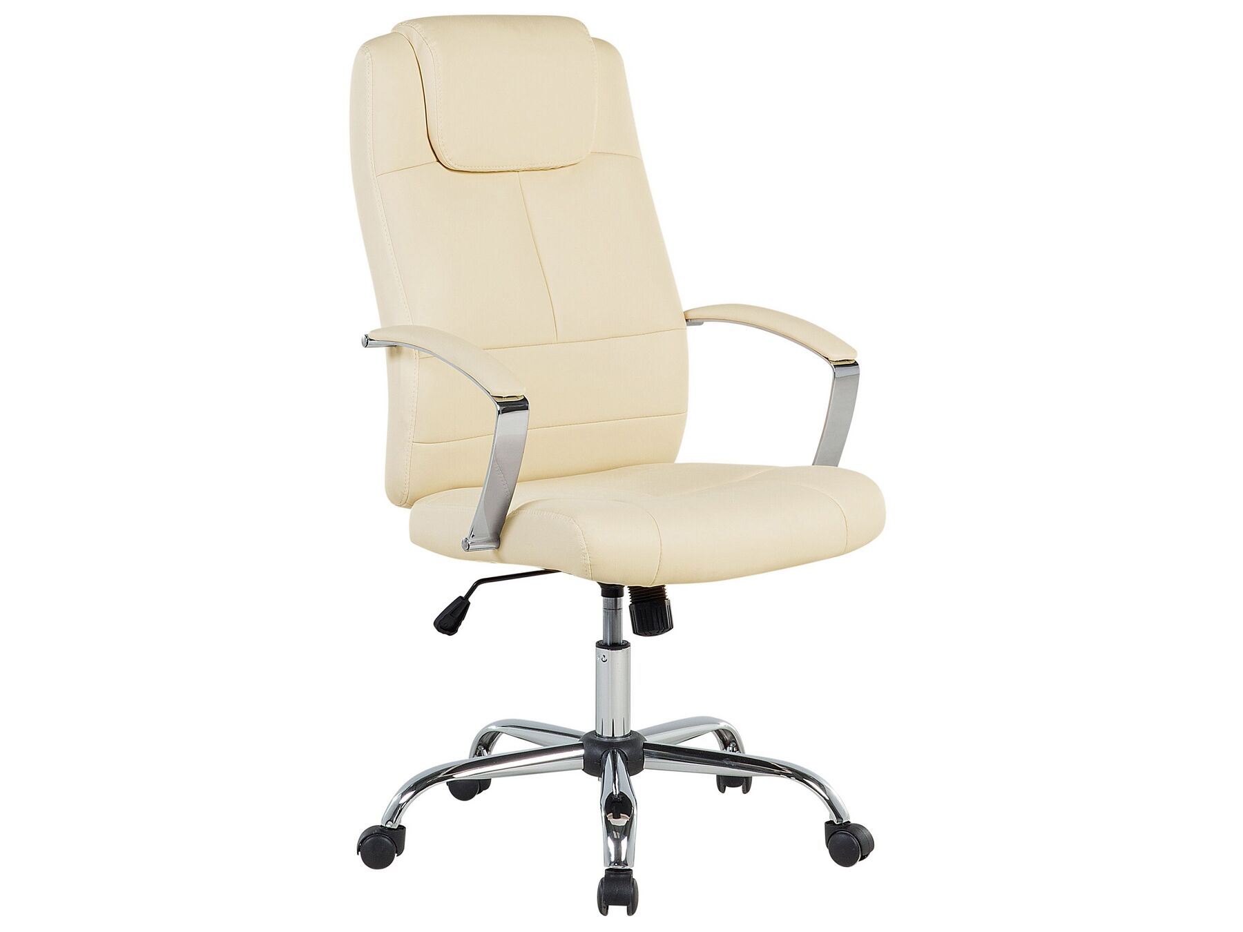 Cadeira de escritório em pele sintética creme com altura ajustável WINNER_762237