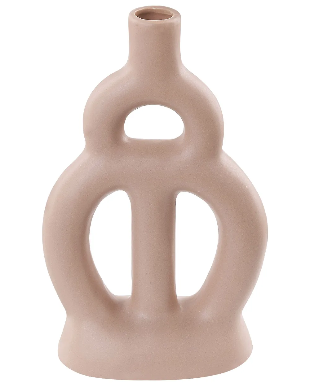 Wazon na kwiaty KOZANI 28 cm Ceramika Beżowy_845132