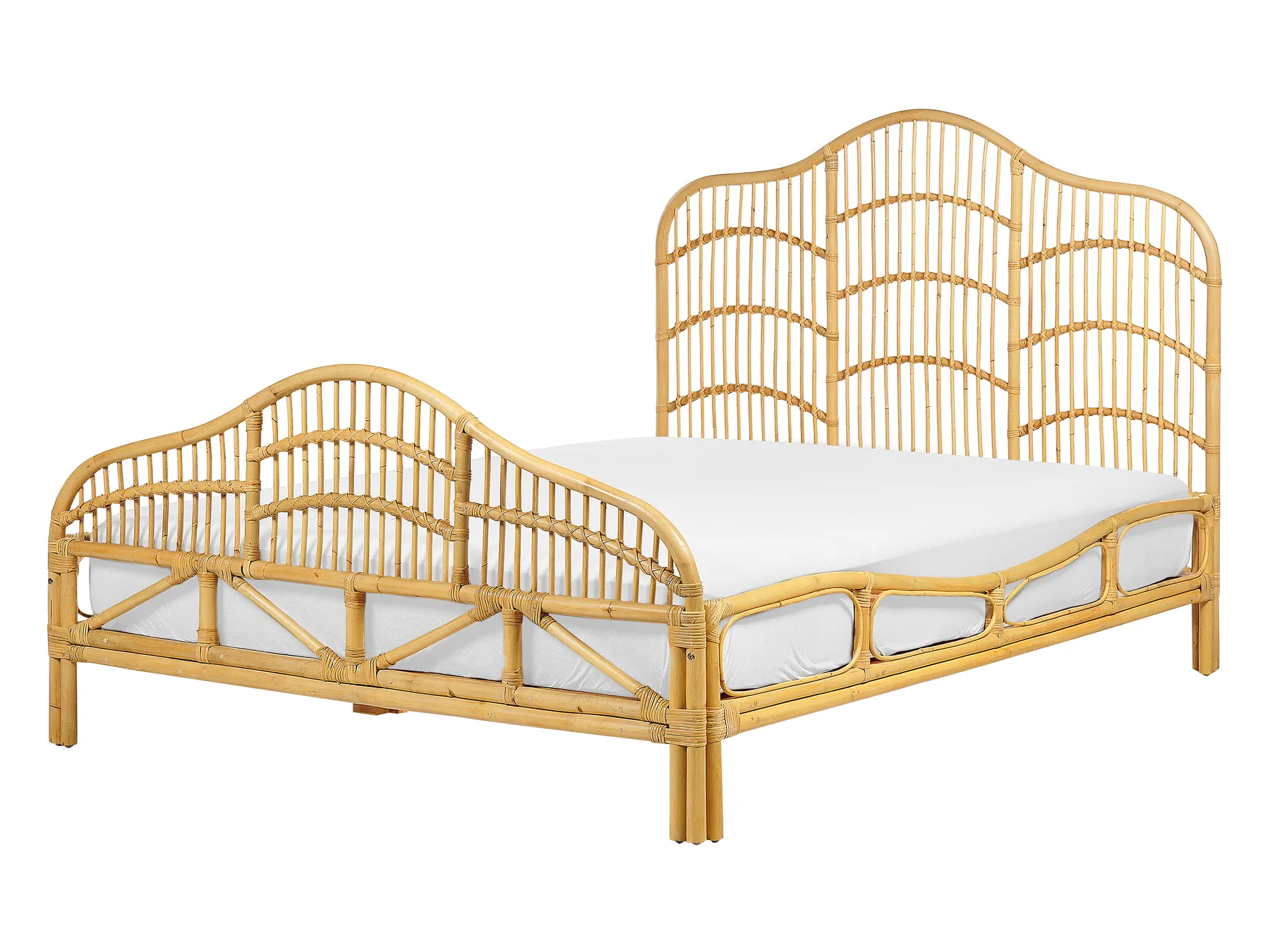 Cama Rattan DOMEYROT 140 x 200 cm Castanho claro_868959