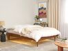 EU Double Size Bed with LED Light Wood TOUCY_927519