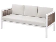 Garden Lounge Set with Table 5 Seater BORELLO Metal White_786212