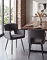 Set of 2 Dining Chairs SANILAC Velvet Dark Grey