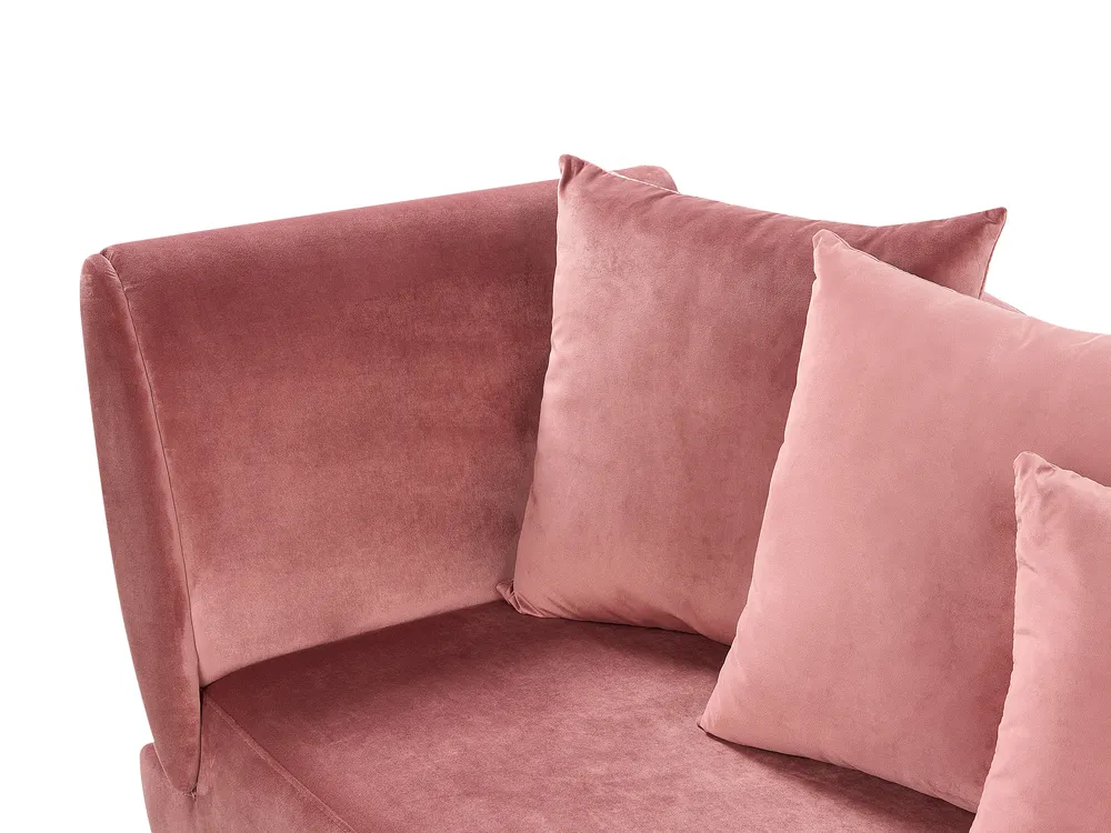 Left-Hand Chaise Longue MERI with Storage Velvet Pink_914294