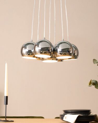 7 Light Cluster Pendant Lamp Silver OLZA