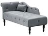 Chaise longue fluweel grijs linkszijdig IVRY_929063