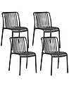 Set of 4 Garden Chairs ARICCIA Black