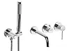 Wall Mounted Bath Shower Mixer Tap JAVIRA Silver
