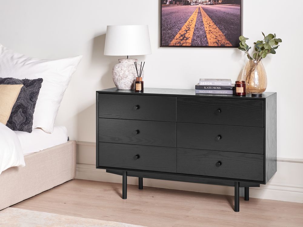 6 Drawer Chest ALCESTER Black