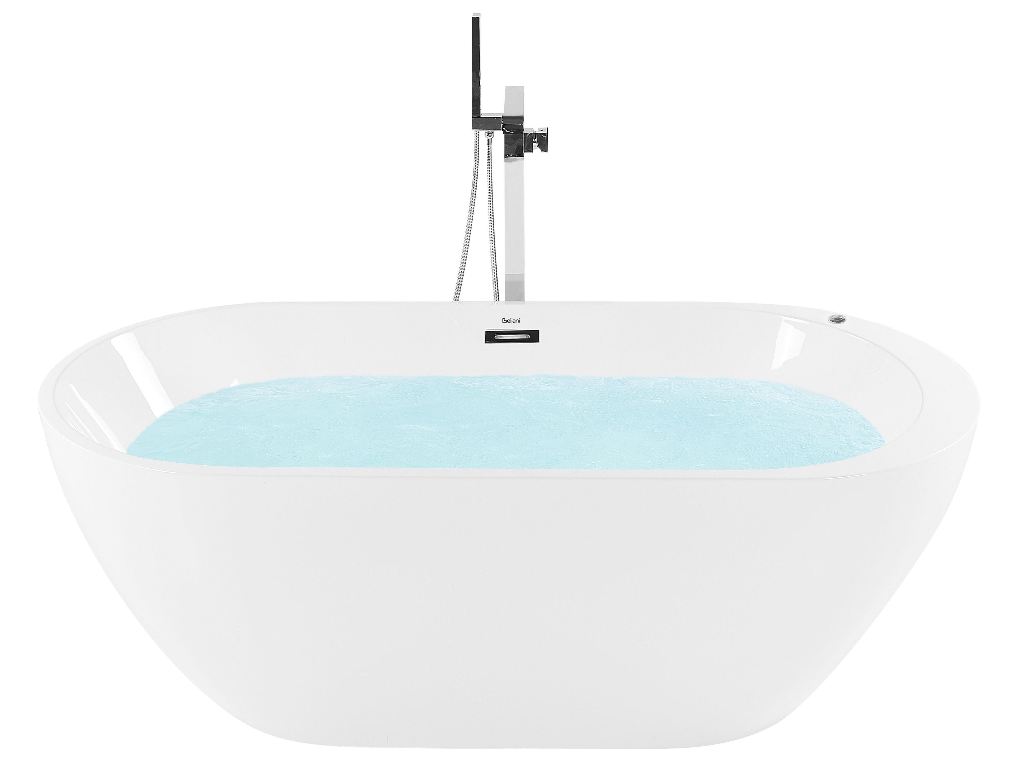Freestanding Whirlpool Bath with LED 1700 x 800 mm White NEVIS ...