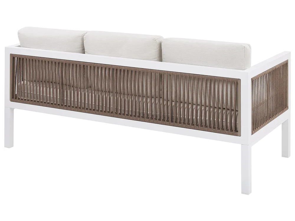 Garden Lounge Set with Table 5 Seater BORELLO Metal White_786213