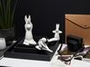 Conjunto de 3 figuras decorativas em forma de coelho cerâmica branca BREST_799275