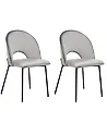 Set of 2 Dining Chairs COVELO Velvet Grey