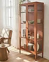 Presklená vitrína HARTY 80 cm Kov Zlatohnedá