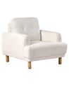 Sillón de bouclé blanco TUVE_927340