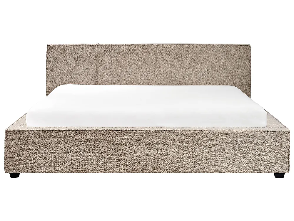 Lit avec sommier Bouclé MIRANDE 180 x 200 cm Taupe_1178977