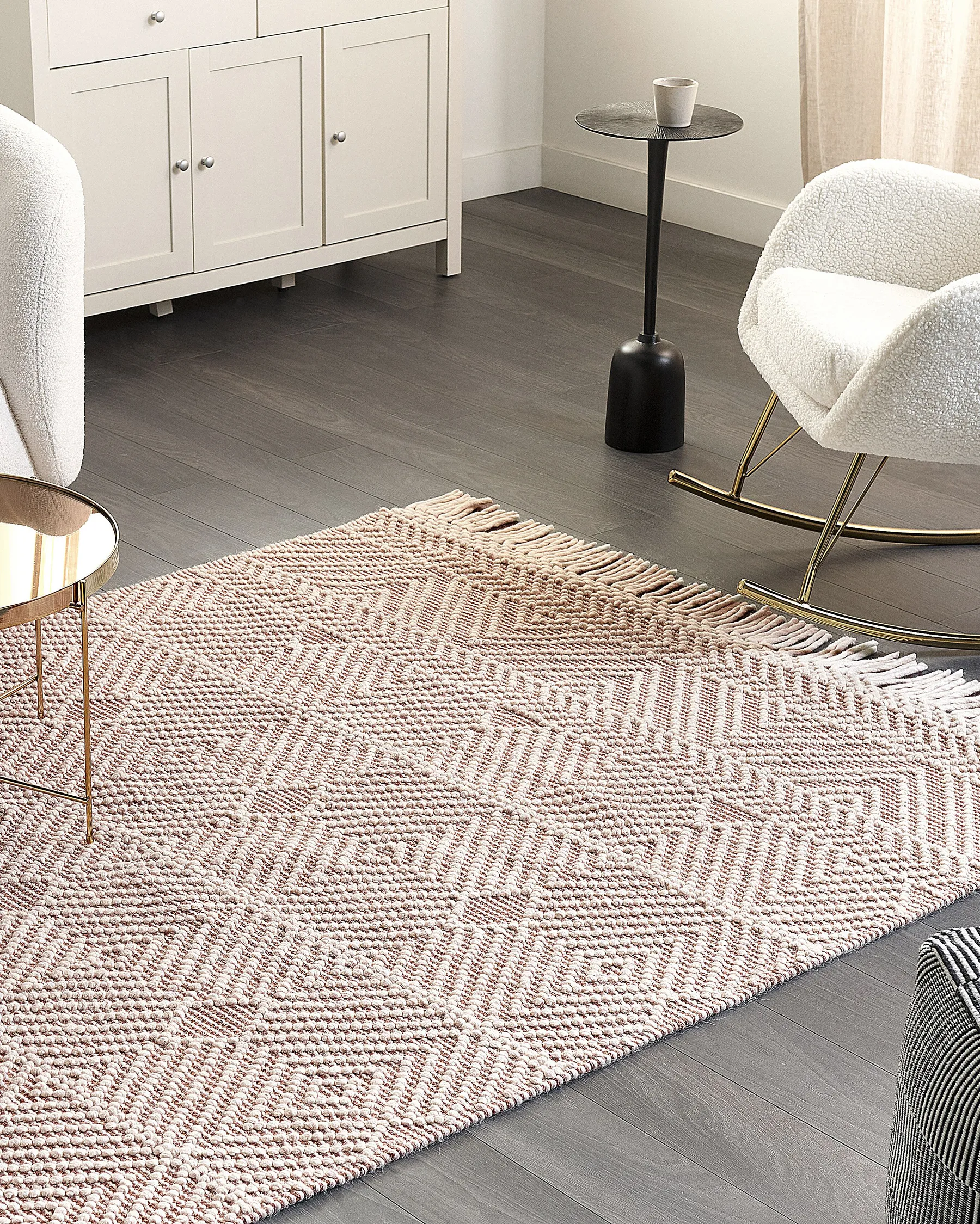 Rug KESTEL Brown Beige 160 x 230 cm Wool_855599