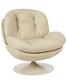 Swivel Armchair NOLVIK Faux Leather Beige