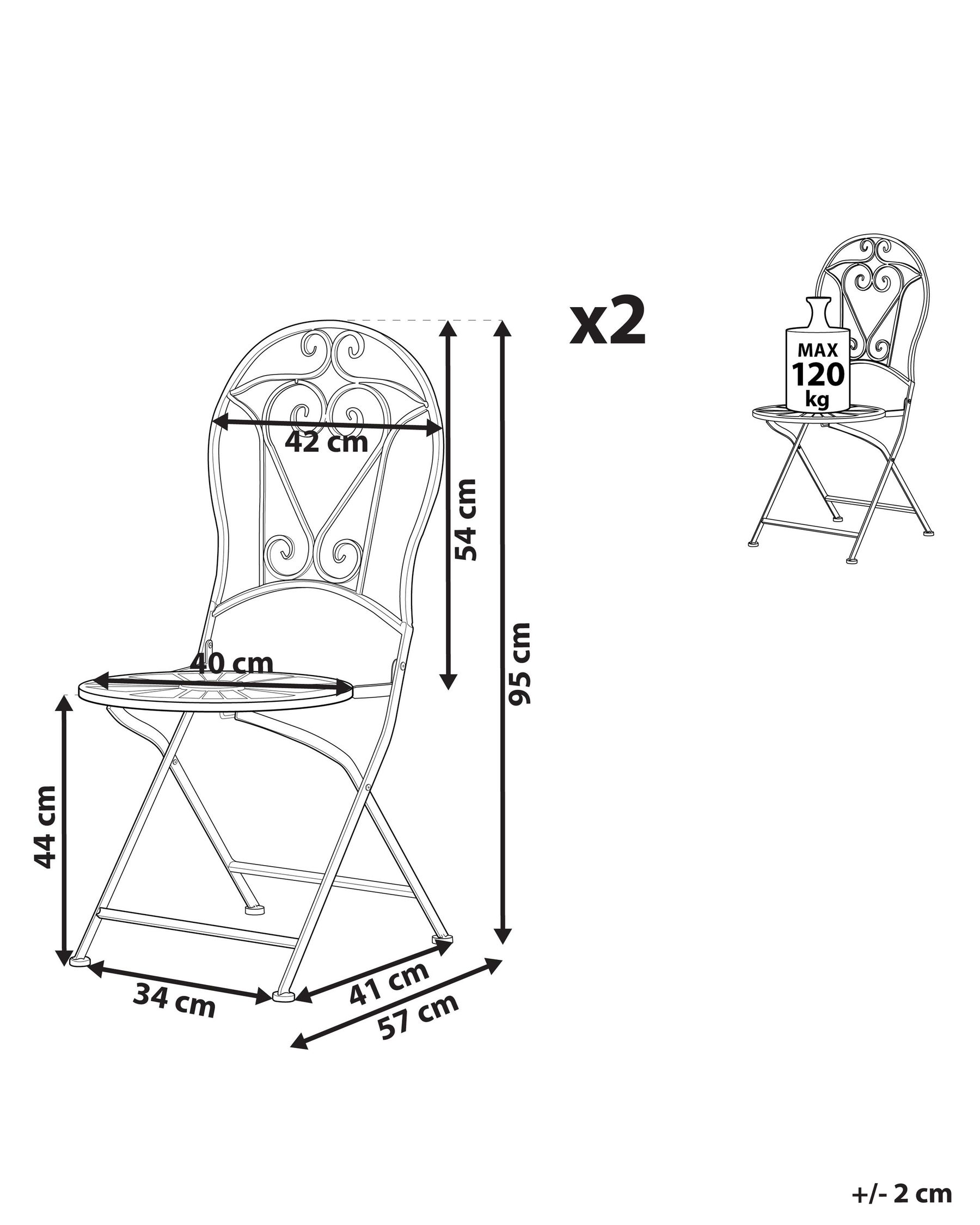 Set of 2 Garden Chairs TRENTO Metal Light Green_774629
