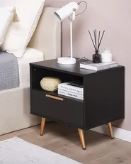 1 Drawer Bedside Table INDIO Black_789584