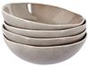 Set of 4 Deep Plates COSTMARY Stoneware Grey
