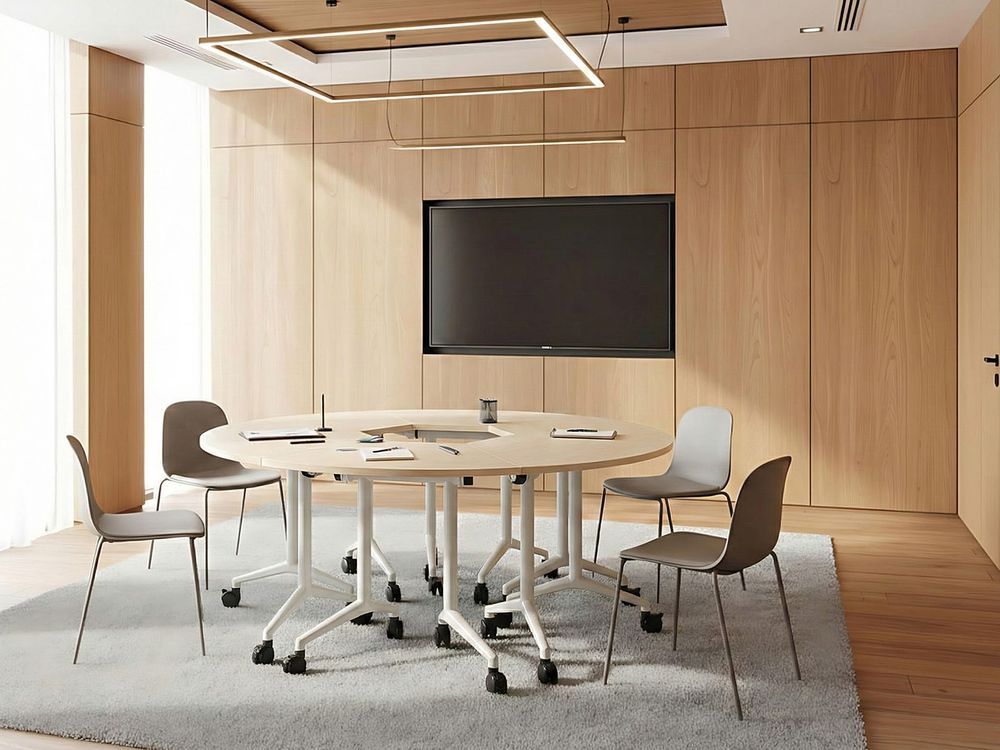 Modulo scrivania angolare pieghevole CAVI 90 cm 64 cm Marrone chiaro