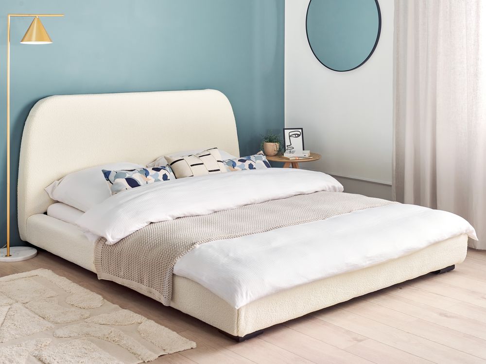 Waterbed Boucle ROISEL 160 x 200 cm (EU King Size) Light Beige