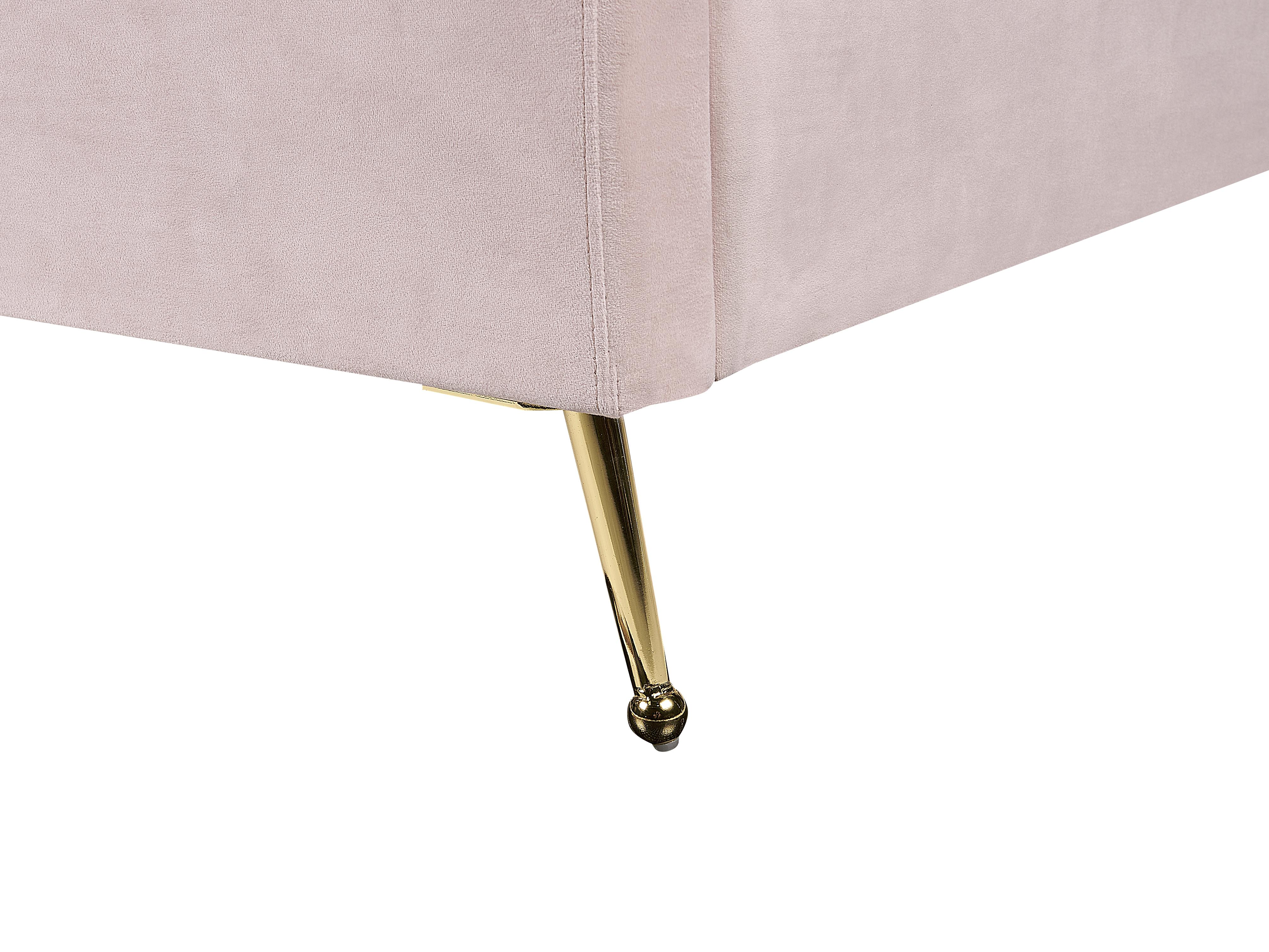 Bett mit Lattenrost Samtstoff MIRIBEL 180 x 200 cm Pastellrosa_870560