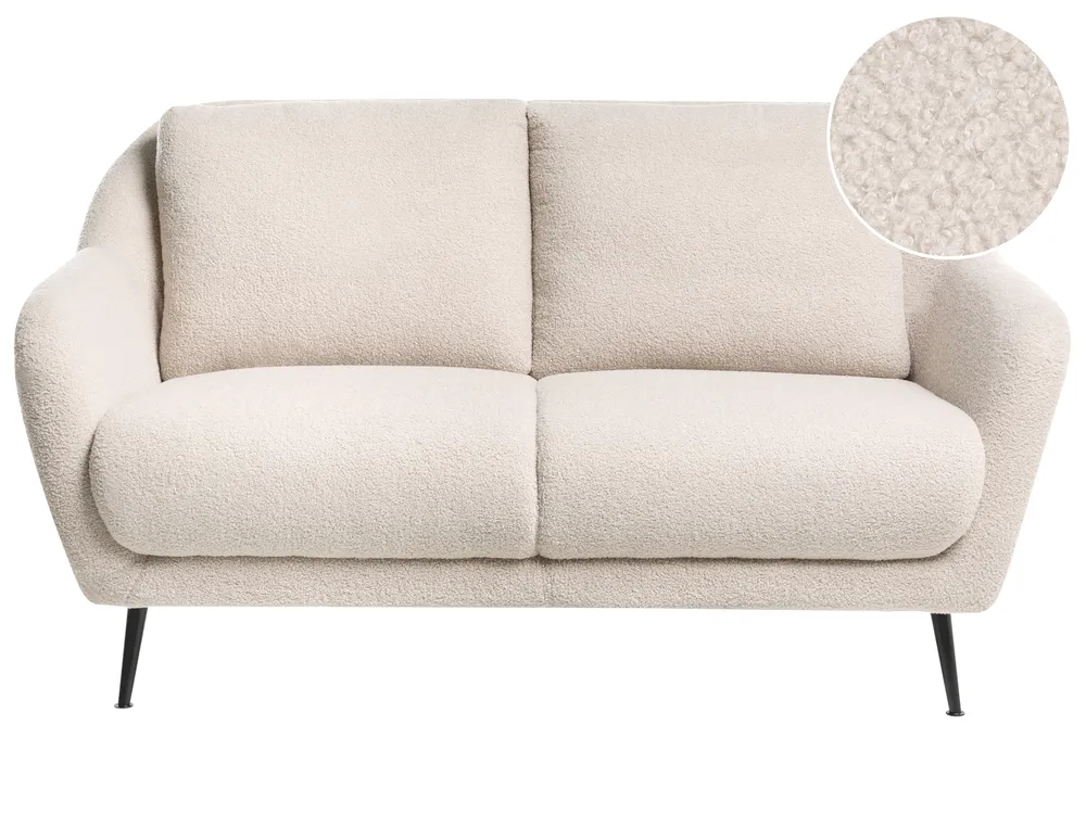 Sofa dla 2 osób EIBY Boucle Beżowy