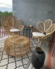 Coffee Table LIMNI Rattan Light Brown_877830