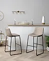 Conjunto de 2 sillas de bar FRANKS Beige