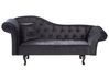 Left-Hand Chaise Longue LATTES II with Cushion Velvet Black