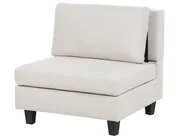 Divano modulare a U 5 posti UNSTAD con ottomana Tessuto Beige chiaro_891143